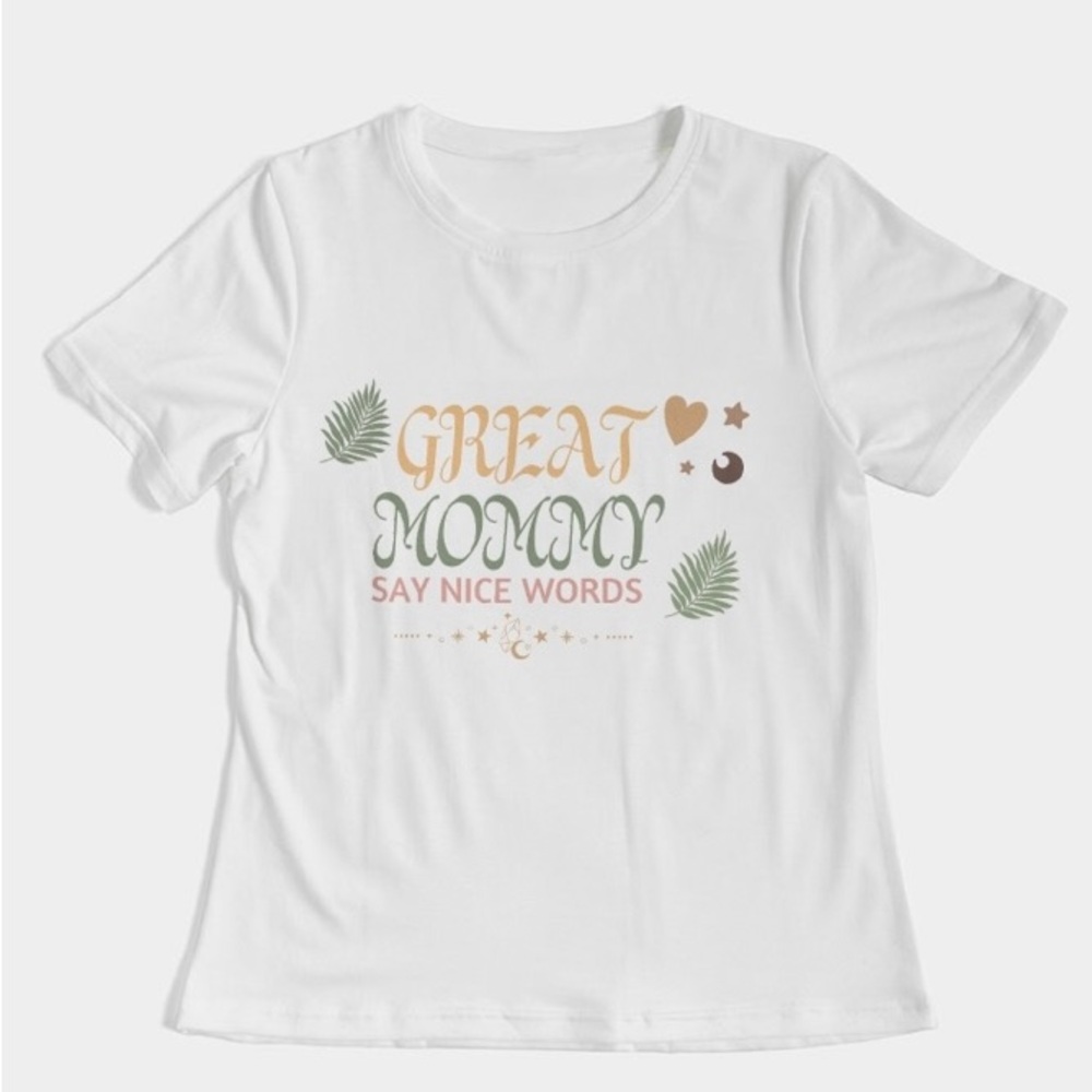 White Graphic Tee with Multicolor Print